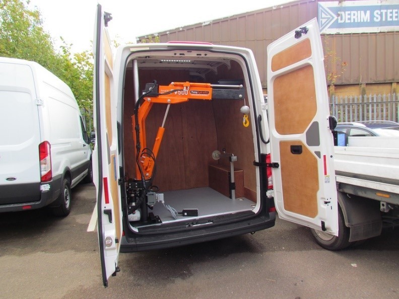 CMF Installations: VW Crafter loader crane conversion enables quicker & safer deliveries - Penny Hydraulics Ltd