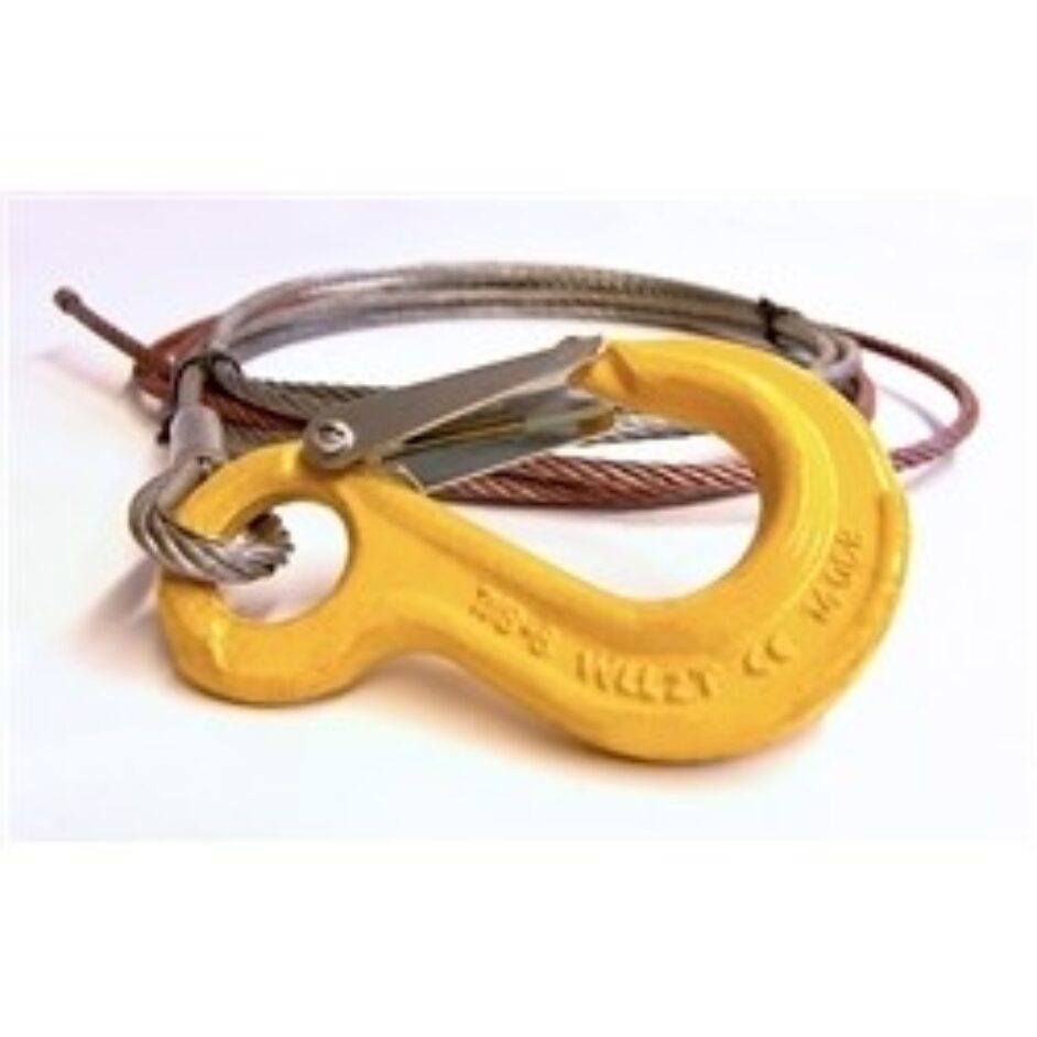 15ft x 6mm Diameter Wire Rope with Hook for SwingLift Electric Crane - Penny Hydraulics Ltd