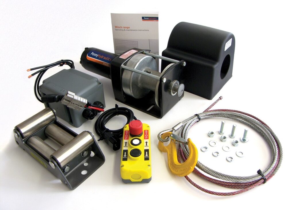 PH6000 24V Electric Winch Pack (Extended Drum) – 6000lb - Penny Hydraulics Ltd